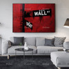 Red Wall St. Canvas Wall Art Poster| Office Decor | Investor,stock