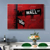 Red Wall St. Canvas Wall Art Poster| Office Decor | Investor,stock