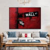 Red Wall St. Canvas Wall Art Poster| Office Decor | Investor,stock