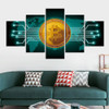 5Pcs Bitcoin Crypto Cryptocurrency Decor Canvas Wall Art Pictures