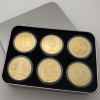 6pcs Bitcoins +metal Box Shiba Dogecoin Gold/silver Coins Collectibles