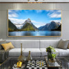 Milford Sound New Zealand Landscape Canvas Painting Natural Mountain