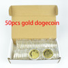 50pcs Gold Silver Plated Dogecoin Coin Wow Doge Coin Metal Crypto Coin