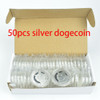 50pcs Gold Silver Plated Dogecoin Coin Wow Doge Coin Metal Crypto Coin