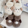 Cute Cartoon Animal Fluffy Fur Slippers Women 2023 New Warm Lamb Wool