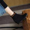 Size 33 43 Women Ankle Boots Autumn And Winter Black Short Boots Wedge