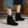 Size 33 43 Women Ankle Boots Autumn And Winter Black Short Boots Wedge