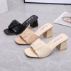 Shoes Slippers Heels Slides Fashion Square Toe Low Slipers Women High Shoes Slippers Heels Slides Fashion Square Toe Low Slipers Women High