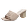Shoes Slippers Heels Slides Fashion Square Toe Low Slipers Women High Shoes Slippers Heels Slides Fashion Square Toe Low Slipers Women High