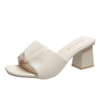 Shoes Slippers Heels Slides Fashion Square Toe Low Slipers Women High Shoes Slippers Heels Slides Fashion Square Toe Low Slipers Women High