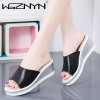 Summer Women Wedges Slippers Slip On Shoes Woman Flat Peep Toe