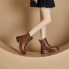 2023 Autumn New Thick Sole Fashion Women's Boots British Retro Side