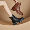 2023 Autumn New Thick Sole Fashion Women's Boots British Retro Side