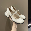 Rimocy Silver Thick Heels Mary Jane Shoes Women 2022 Buckle Strap Rimocy Silver Thick Heels Mary Jane Shoes Women 2022 Buckle Strap