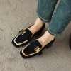 Leather Suede+pigskin Loafers | Women Leather Loafers Heel | Loafers