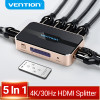 Vention HDMI Splitter 5 in 1 out 4K/30Hz HDMI 5x1 3x1 Adapter for XBOX 360 TV Mi Box Switch PS5 PS4 3 in 1 out HDMI 2.0 Switcher