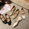 2021 New Women Low Heel Shoes Square Toe Retro Mary Janes Pumps Casual