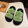 2023 Women Fashion Furry Slippers Autumn Winter Short Plush Outdoor