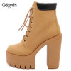 Boots Spring Platform Size 42 | Platforms Lace Ankle Boots | Black
