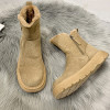 Fur Warm Winter Flats Ankle Snow Boots Platform Suede Shoes New Trend