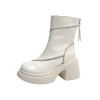 Platform Ankle Boots Shoes For Women Goth Gothic Fashion Mid Calf