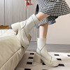 Platform Ankle Boots Shoes For Women Goth Gothic Fashion Mid Calf