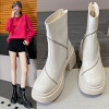 Platform Ankle Boots Shoes For Women Goth Gothic Fashion Mid Calf