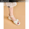 KRAVOO Women Shoes Thick Increase Women Sandals Solid Color Ladies