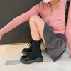 Vintage platform mid calf boots Wind lace up thigh high boots 14 hole Vintage platform mid calf boots Wind lace up thigh high boots 14 hole