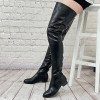 Ahhlsion New Women Winter Thigh Boots Faux Leather Zipper Flat Heels
