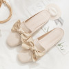 2023 Summer Women Slide Sandals Fashion Bowknot Square Toe Half