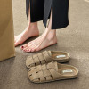 Female Shoes Slippers Flat Low Square Toe Slides 2023 Cover Fabric