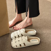 Female Shoes Slippers Flat Low Square Toe Slides 2023 Cover Fabric