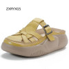 2022 Classic Retro Round Toe Genuine Leather Slippers Fashion Casual 2022 Classic Retro Round Toe Genuine Leather Slippers Fashion Casual