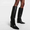 2023 Women Knee High Boots Genuine Leather Wedges Heel Shoes For Women