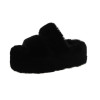 Low Flock Flat Shoes Female Rome Rubber Basic Short Plush with Shoes