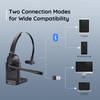 EKSA H5 Bluetooth 5.0 Headphones with ENC Call Noise Cancelling Mic PC Wireless Headset with Charging Base USB Dongle for Office