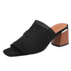 Peep Toe Slippers Soft Square heel Shoes Med Big Size Platform Flock