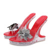 2024 Crystal Flowers Women's Strange High Heels Slippers Platform