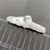 Shearling Designer Slippers Winter Shoes For Women Mixed Color Peep