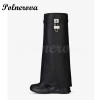 New Thick Soled Denim Boots Skirt Shark Round Toe Women's Boots Large