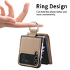 Vertical Cards Solt Magnetic Wallet Ring Holder Leather Case for Samsung Galaxy Z Flip 5 4 Flip3 Flip4 5G Zflip4 Stand Cover