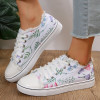 Shoes for Women  2023 Retro Floral Print Canva Shoes Female Fashion