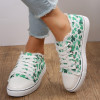 Shoes for Women  2023 Retro Floral Print Canva Shoes Female Fashion