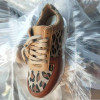 2022 Women Autumn Leopard Thick Soled Sneakers Stitching Lace Up Sport