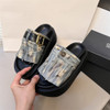 Slippers Women's Summer Outside Designer Sandals Wash Denim Retro