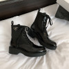 Fashion Design Metal Decoration Platform Boots Women 2023 Chunky Heel