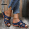 New Summer Women Wedge Sandals Vintage Anti Slip Pu Leather Casual