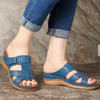 New Summer Women Wedge Sandals Vintage Anti Slip Pu Leather Casual