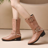 Women's 2023 Autumn Winter Western Cowboy Boots Pointed Toe High Heel